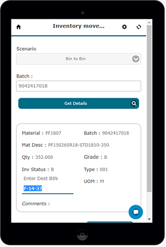 A tablet screenshot of SAP supply chain management - modernize your inventory management.